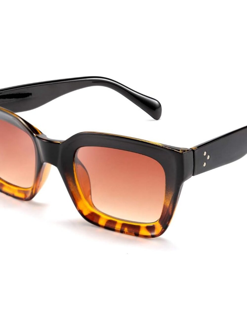 Classic Square Women’s Sunglasses with UV400 Protection - Stylish Black-Leopard